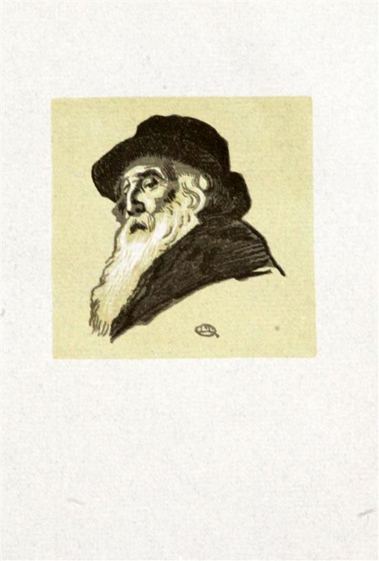 Lucien Pissarro (1863-1944) Portrait of the artists father, Camille, overall 6.5 x 4.5in., unframed